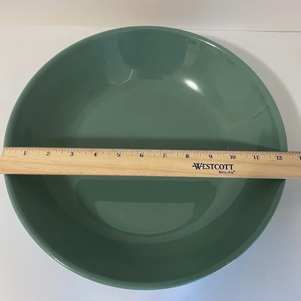 Vista Alegre Portugal Large Serving Bowl Teal Turquoise Glazed Ceramic 12 Inch